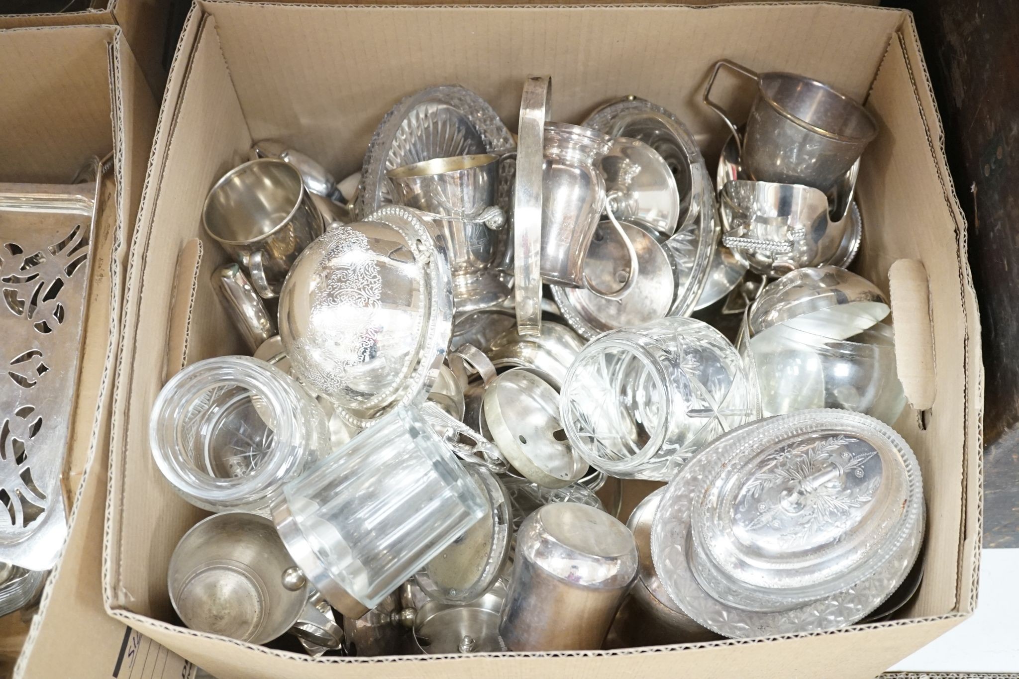 A large quantity of silver plated ware